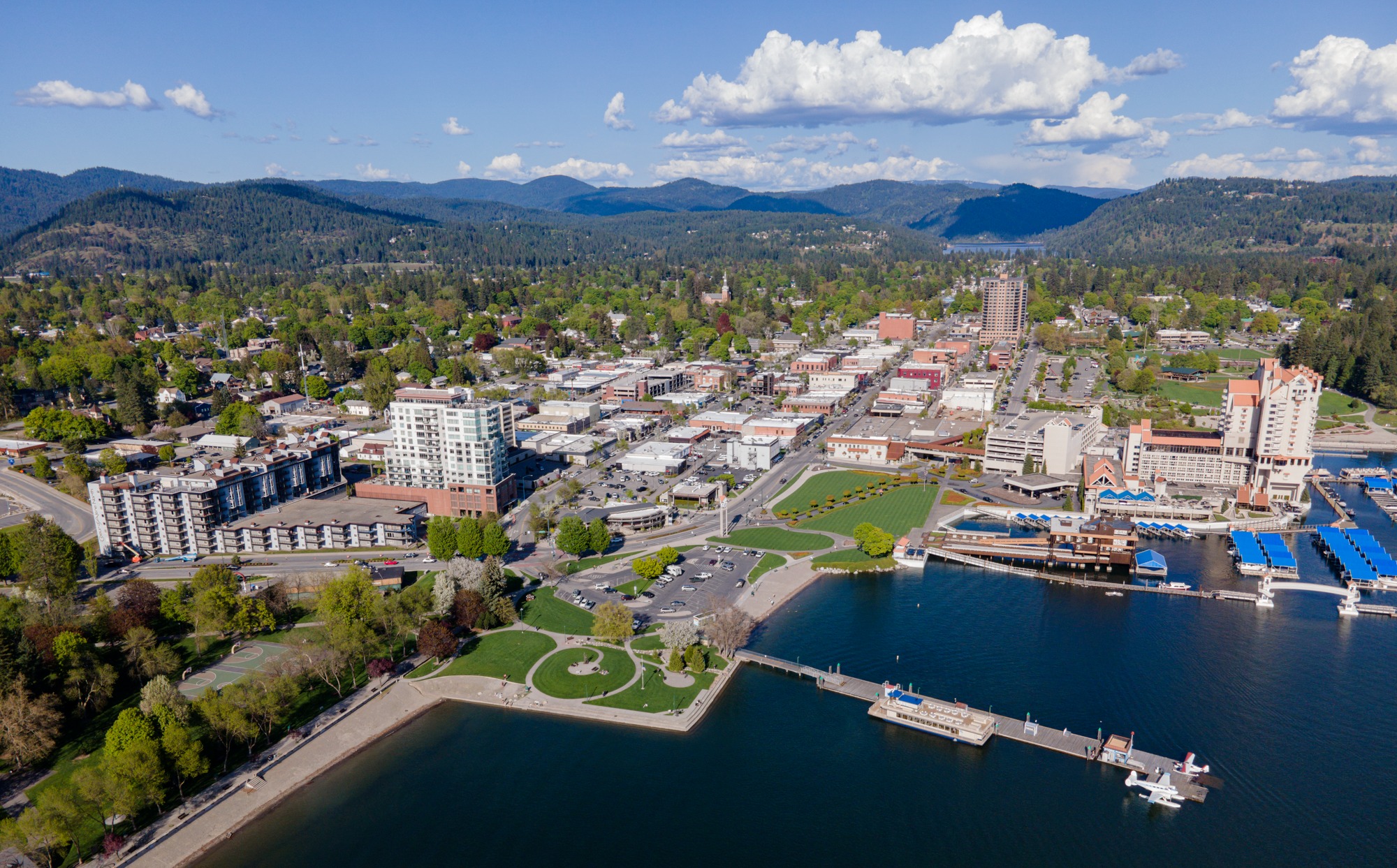 Aerial view of Coeur d'Alene, Idaho